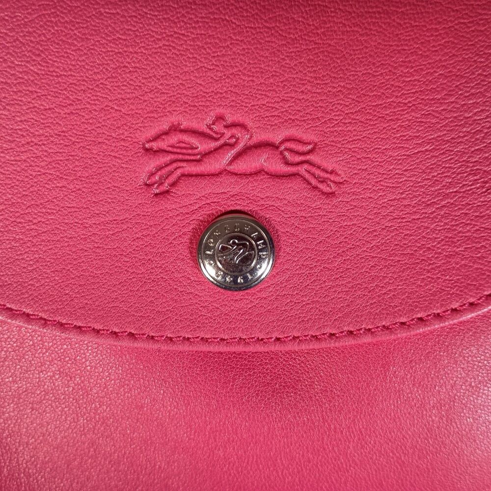 Longchamp Le Pliage Cuir 2-Way Leather Tote Shoulder Bag Pink - Picture 7 of 16